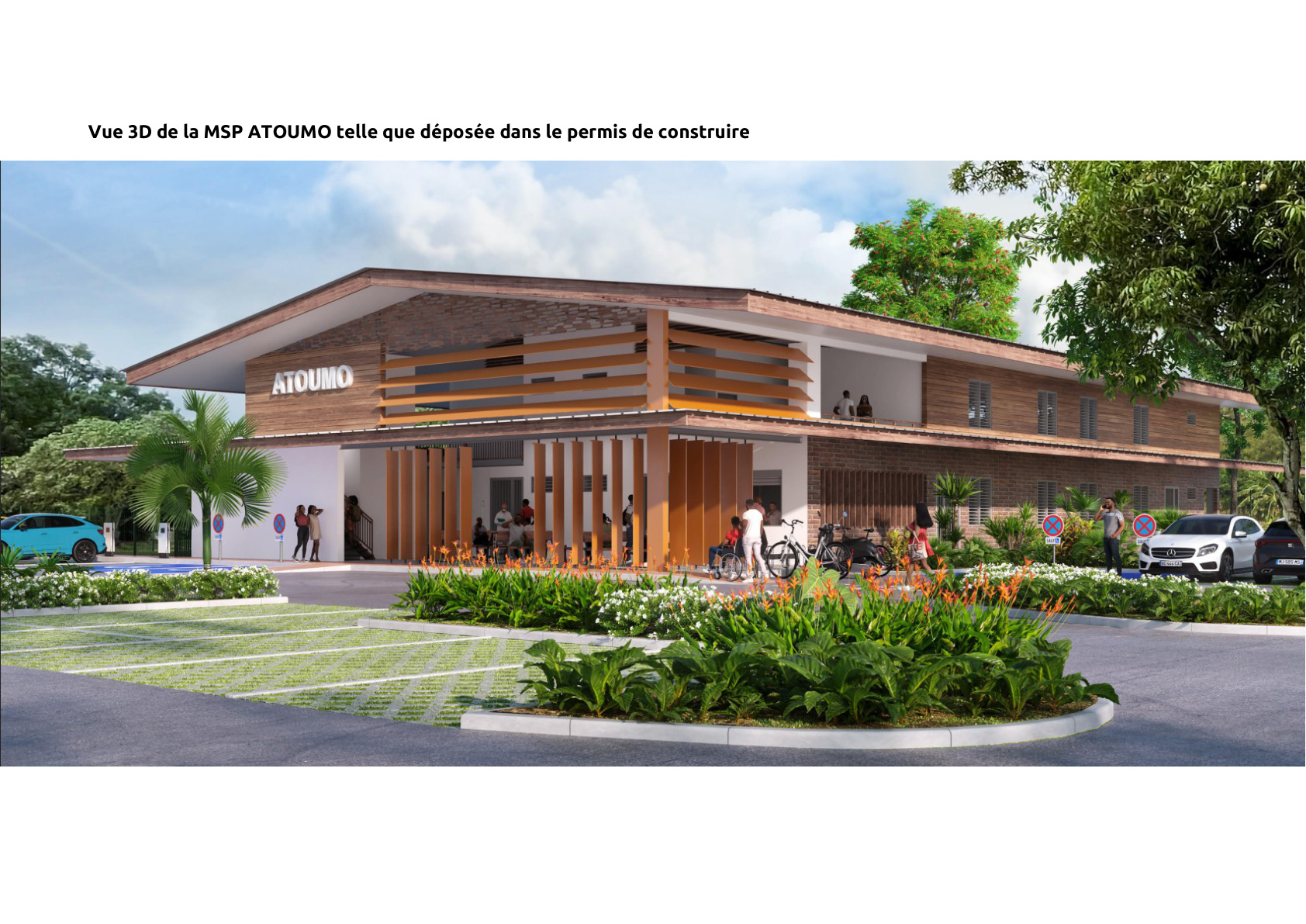 Vue 3D du permis de construire de la MSP ATOUMO